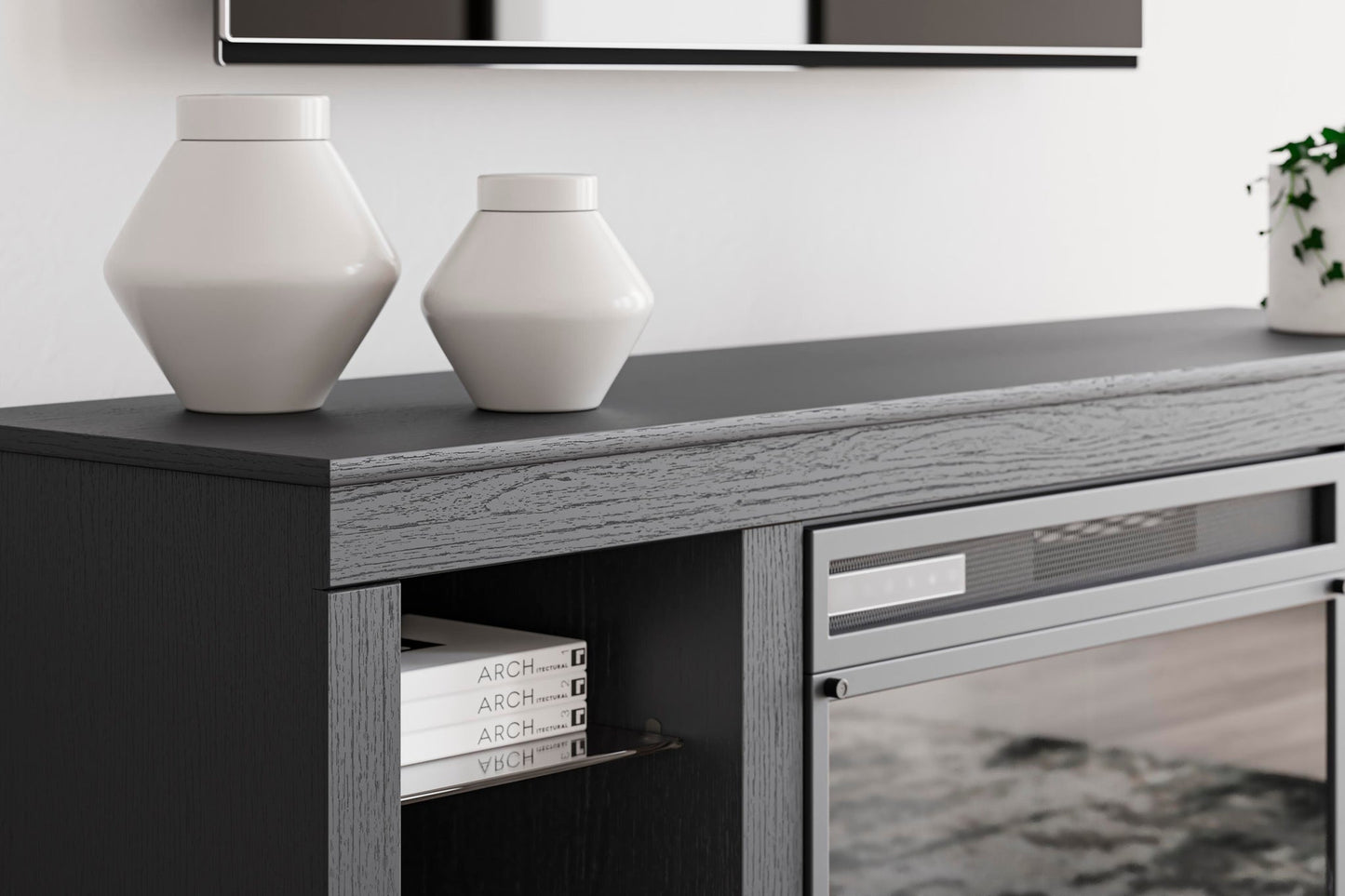 Soporte de TV Cayberry con chimenea