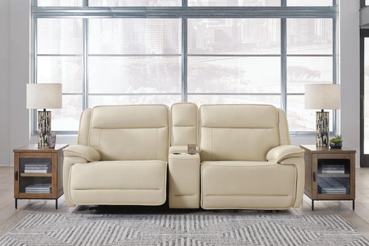 Sofá seccional reclinable eléctrico de 3 piezas Double Deal con consola