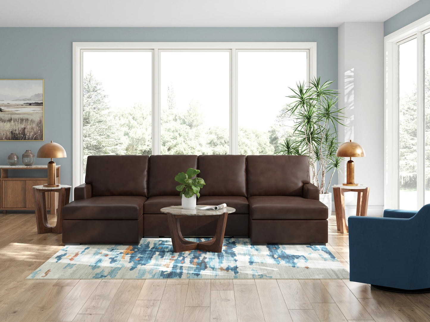 Sofá seccional de 3 piezas McDowlan con chaise longue doble