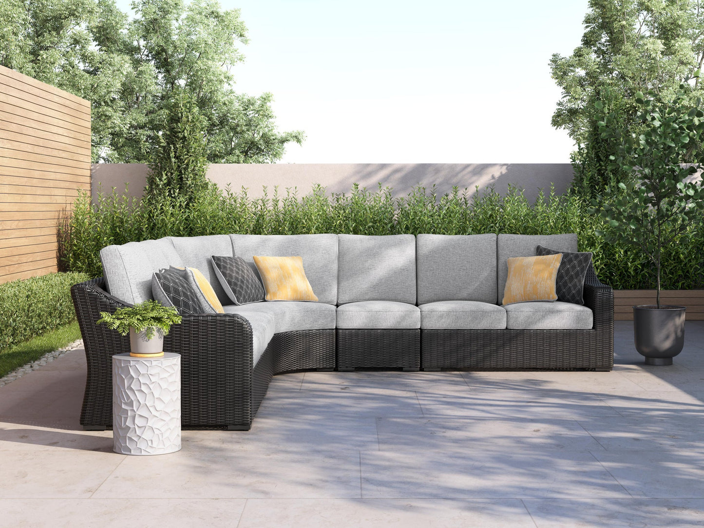 Sofá seccional de exterior de 5 piezas Beachcroft