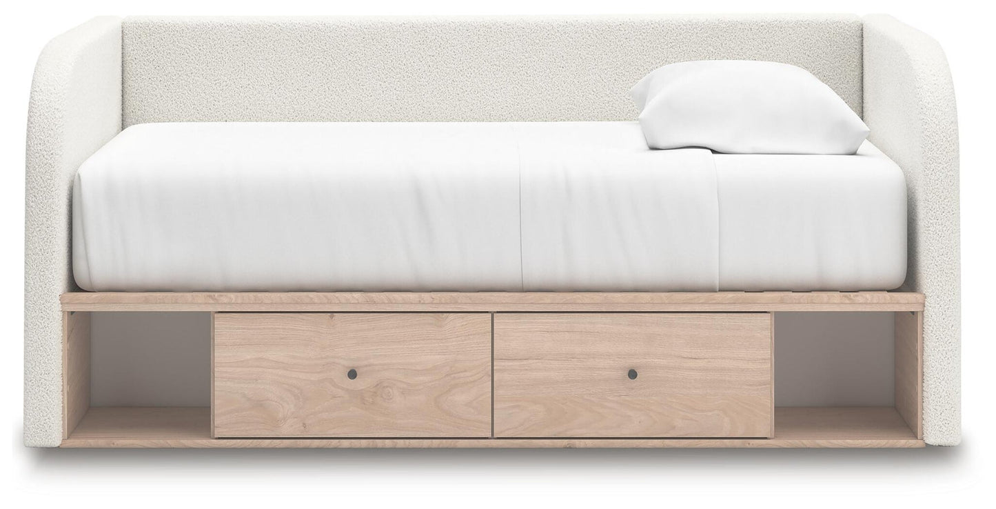 Sofá cama tapizado Arloster de tamaño completo con almacenamiento
