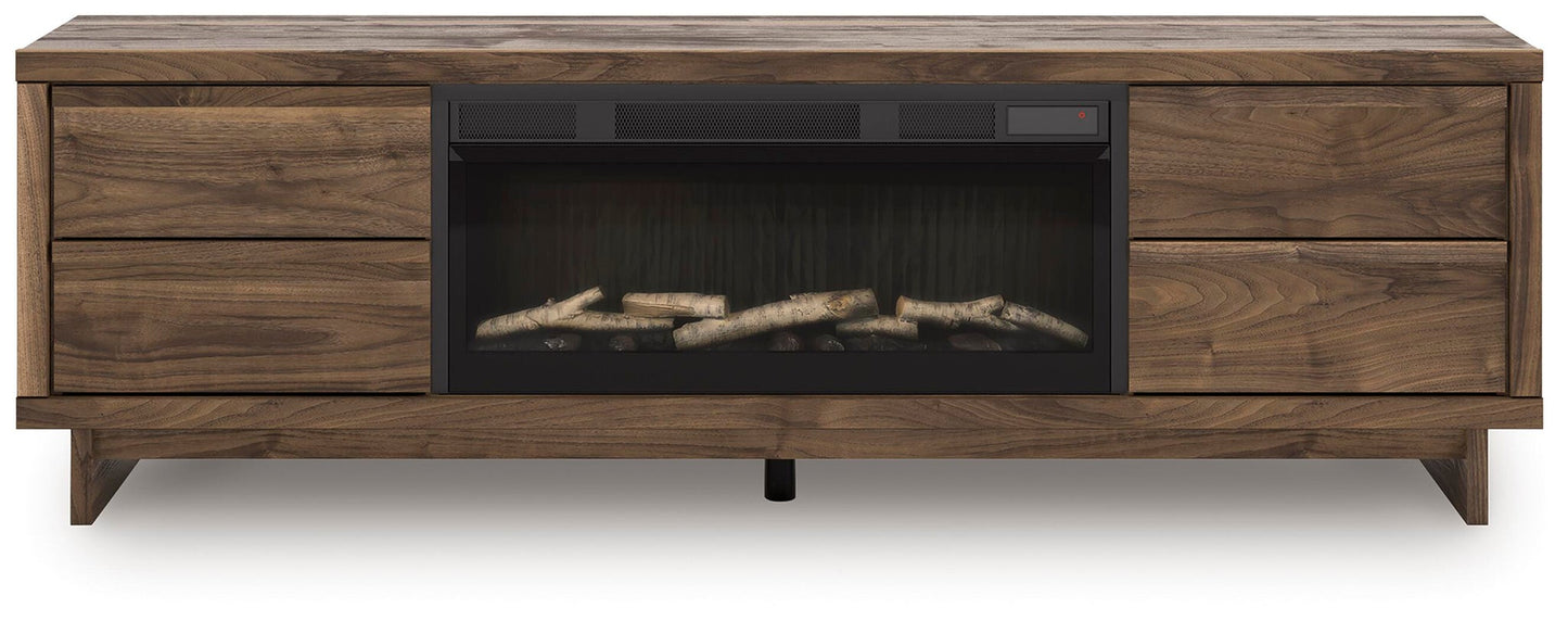 Soporte de TV Zadilyn de 72" con chimenea eléctrica