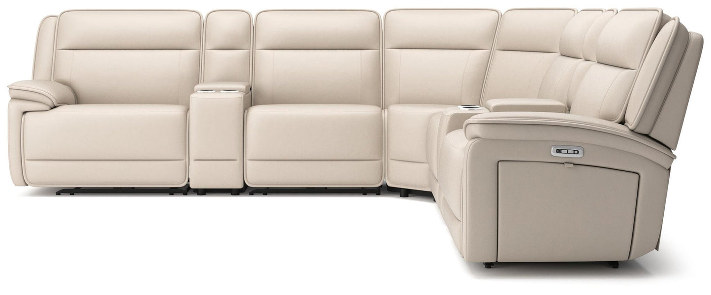 Sofá seccional reclinable de 7 piezas Double Deal con 2 consolas