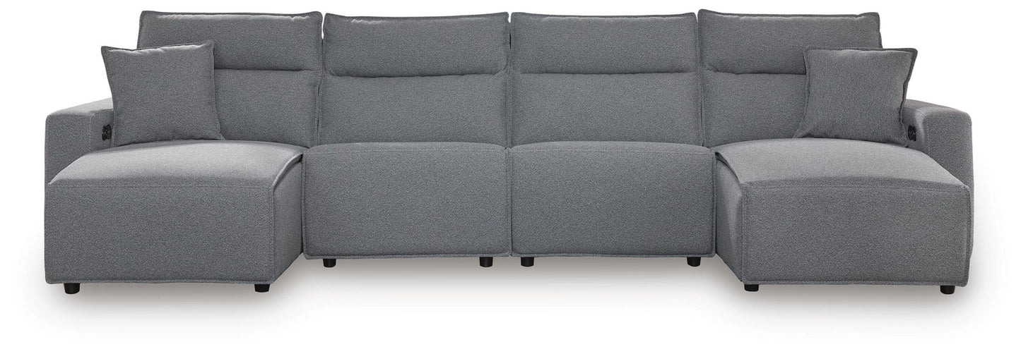 Sofá seccional reclinable eléctrico ModMax II de 4 piezas con chaise longue