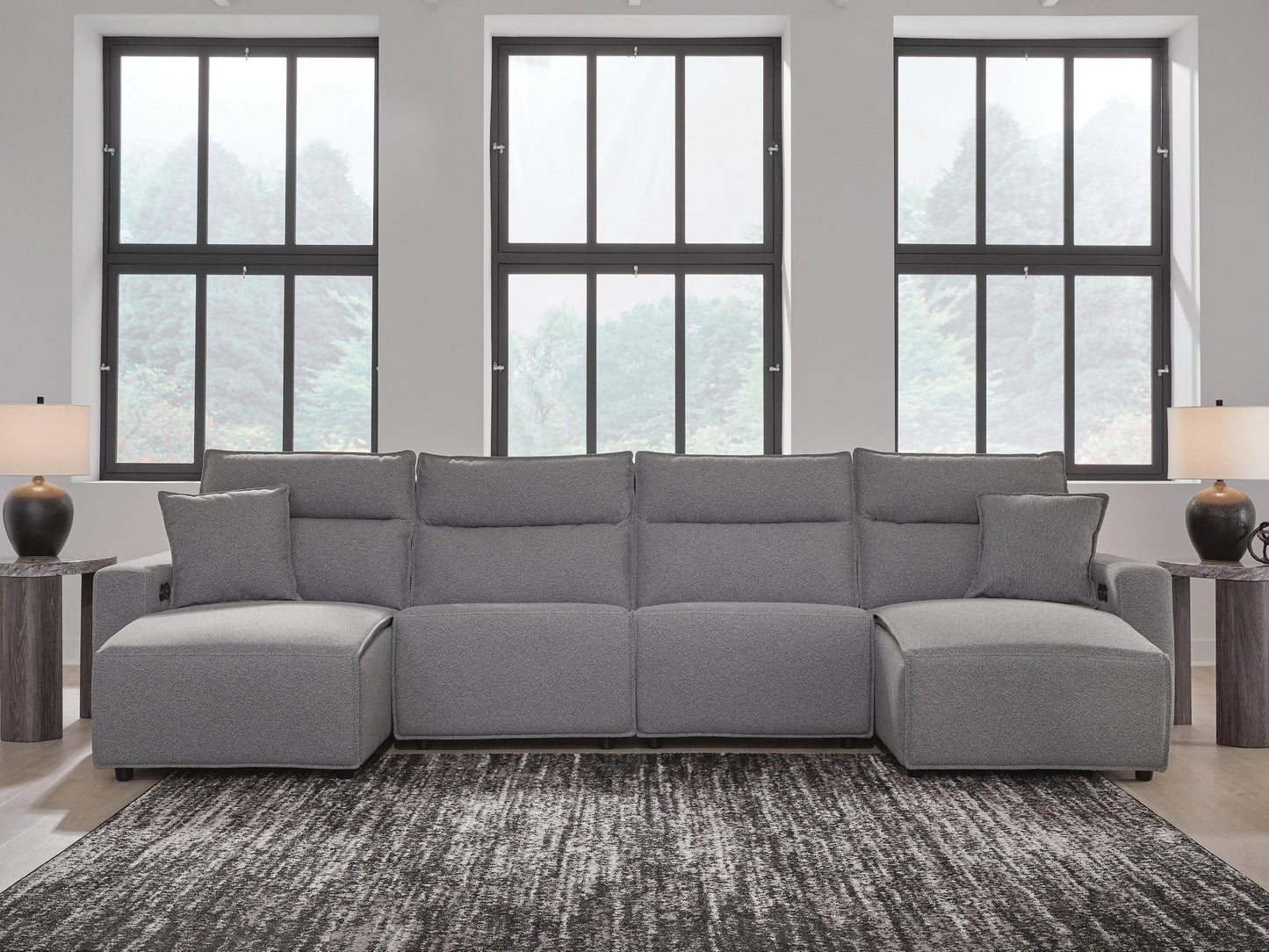 Sofá seccional reclinable eléctrico ModMax II de 4 piezas con chaise longue