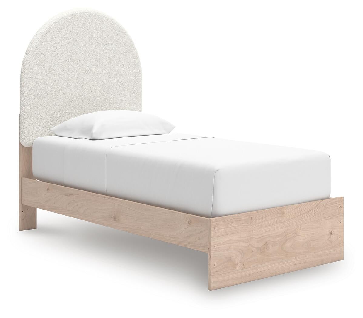 Cama doble tapizada con panel Arloster