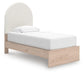 Cama doble tapizada con panel Arloster