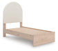 Cama doble tapizada con panel Arloster