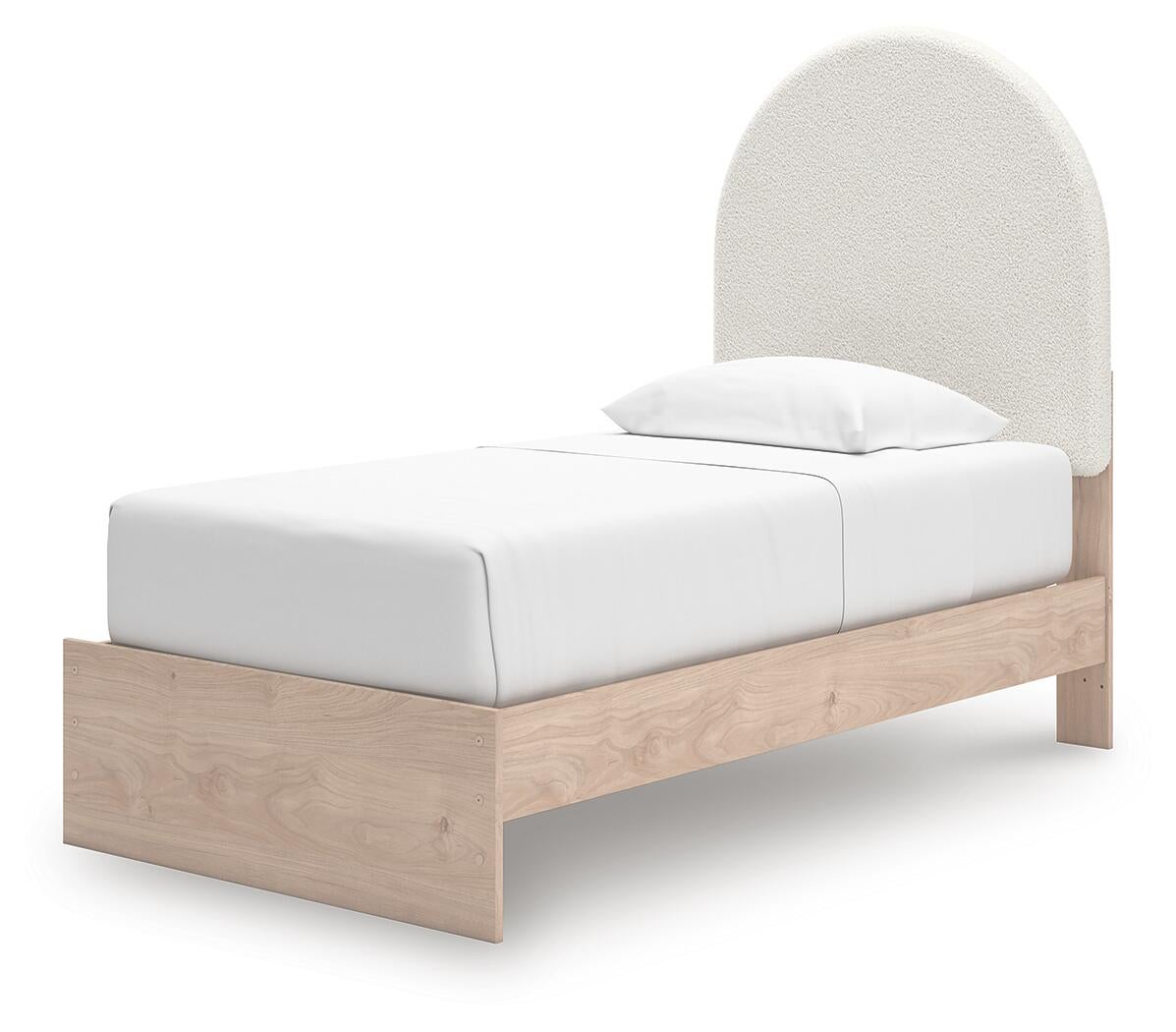 Cama doble tapizada con panel Arloster