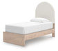 Cama doble tapizada con panel Arloster