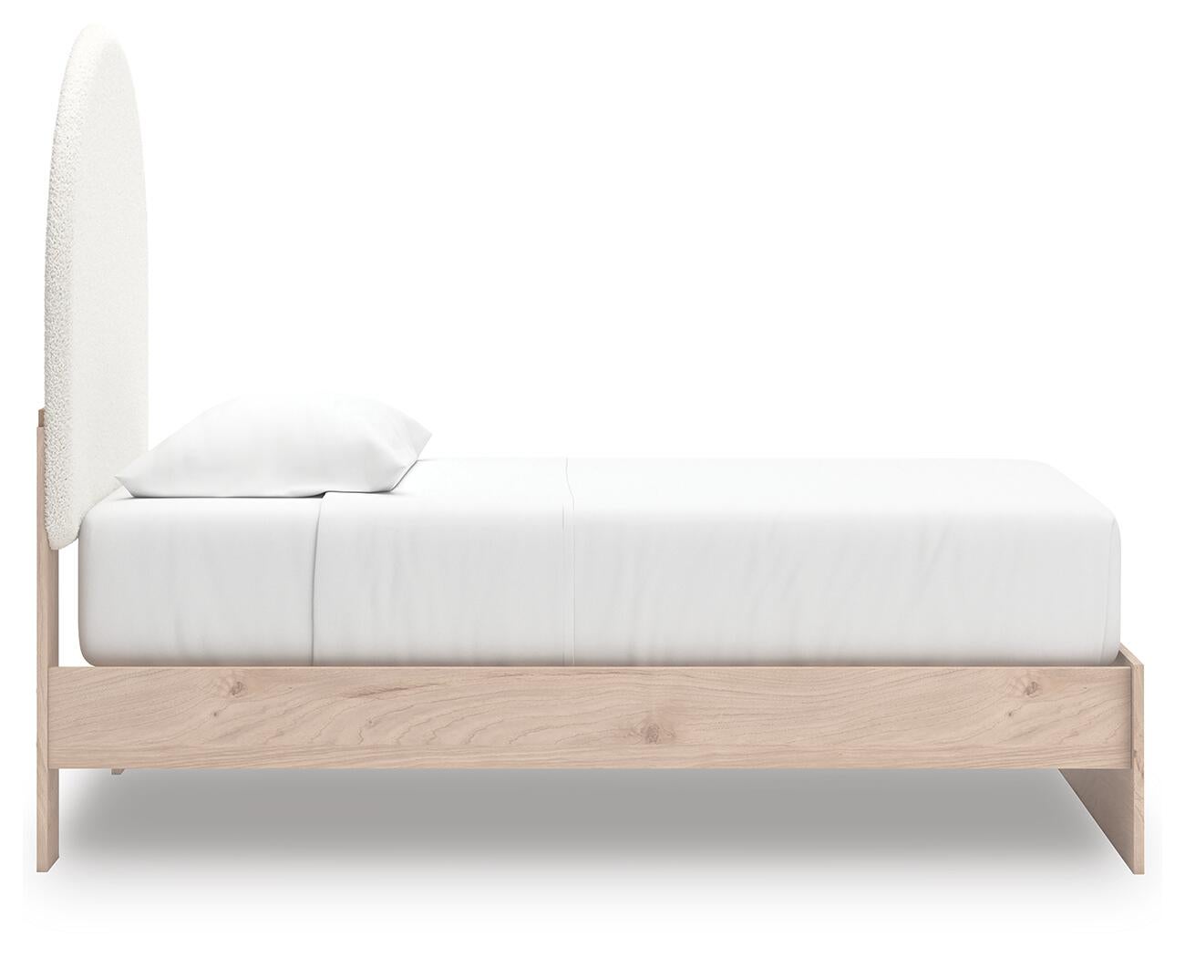 Cama doble tapizada con panel Arloster