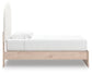 Cama doble tapizada con panel Arloster
