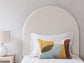 Cama doble tapizada con panel Arloster