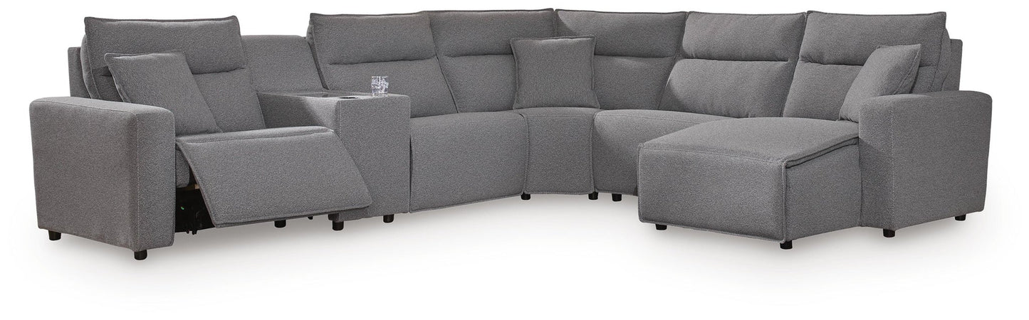 Sofá seccional reclinable eléctrico ModMax II de 6 piezas con chaise longue