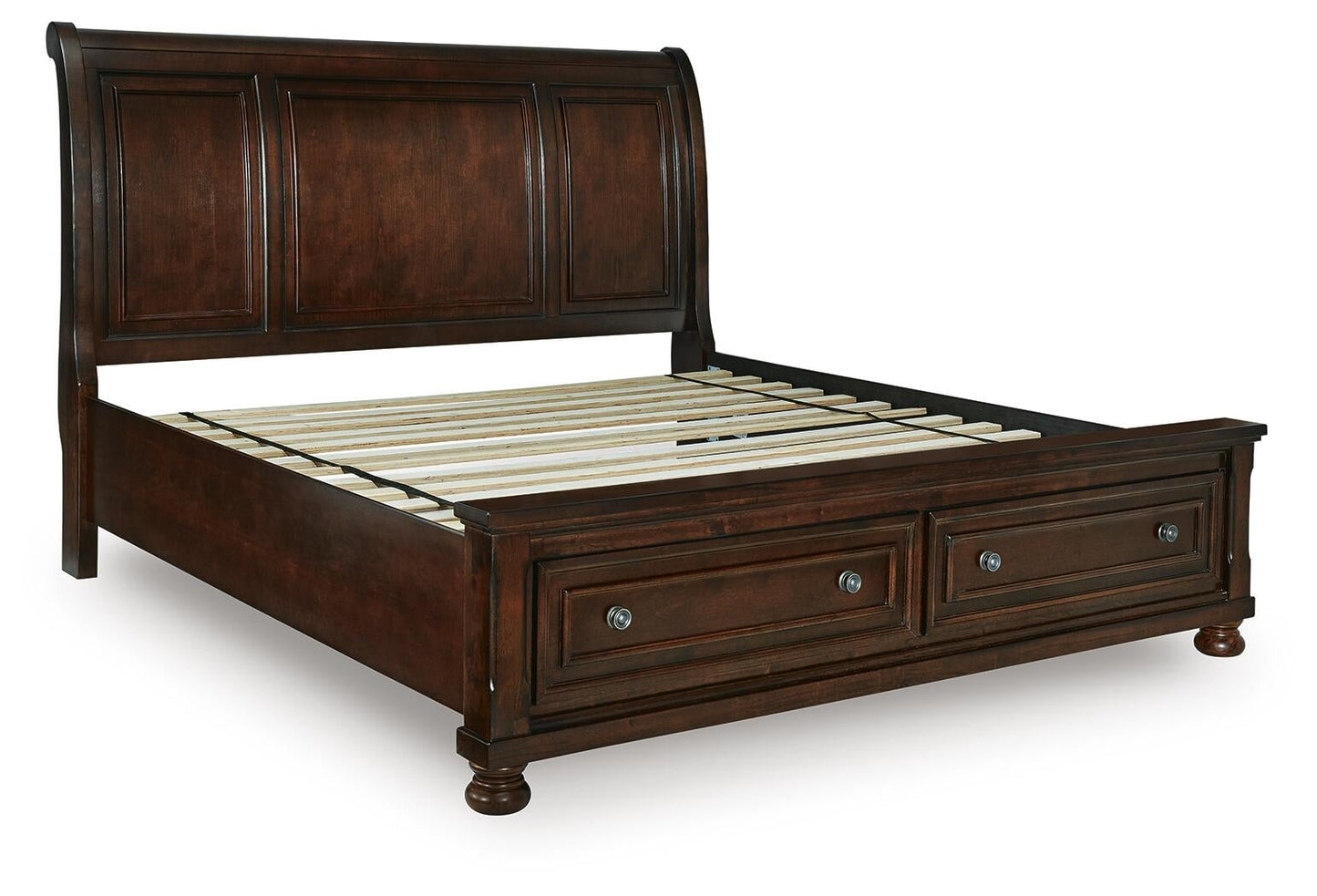 Cama de almacenamiento tipo trineo Porter California King