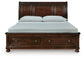 Cama de almacenamiento tipo trineo Porter California King