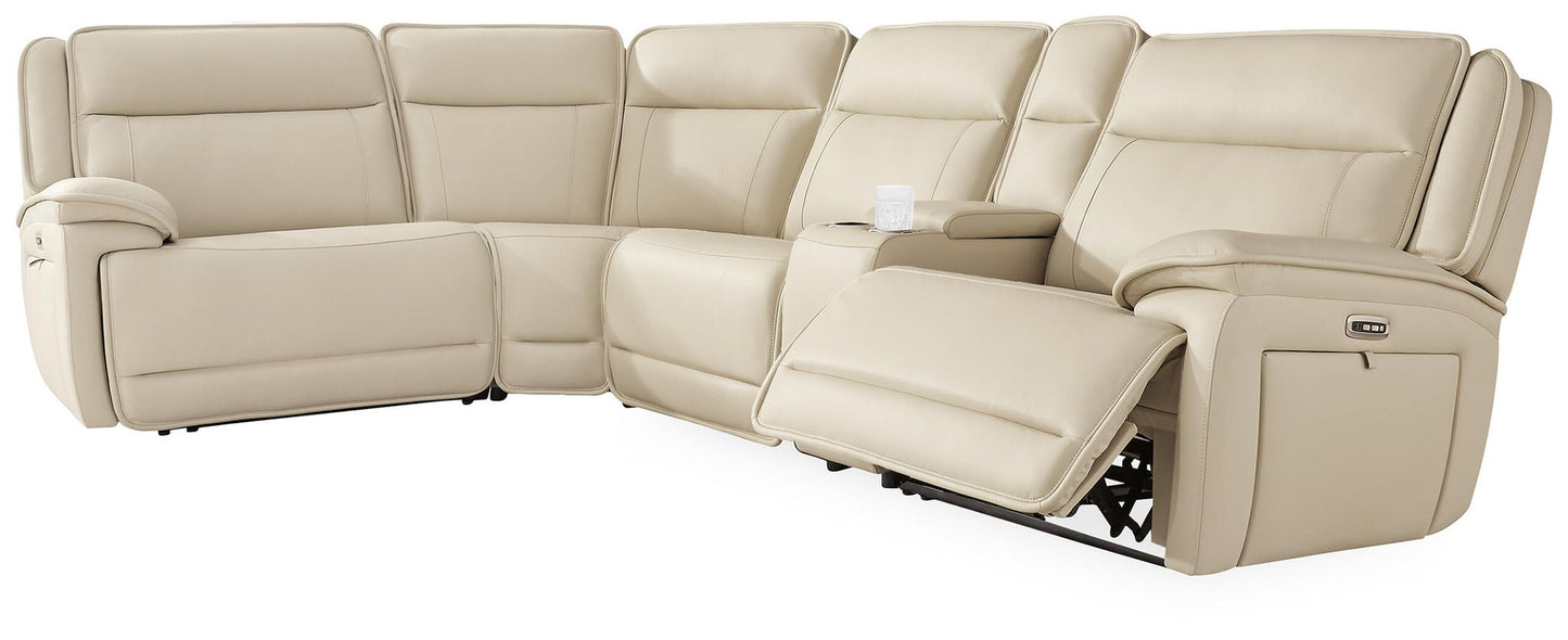 Sofá seccional reclinable de 5 piezas Double Deal con consola