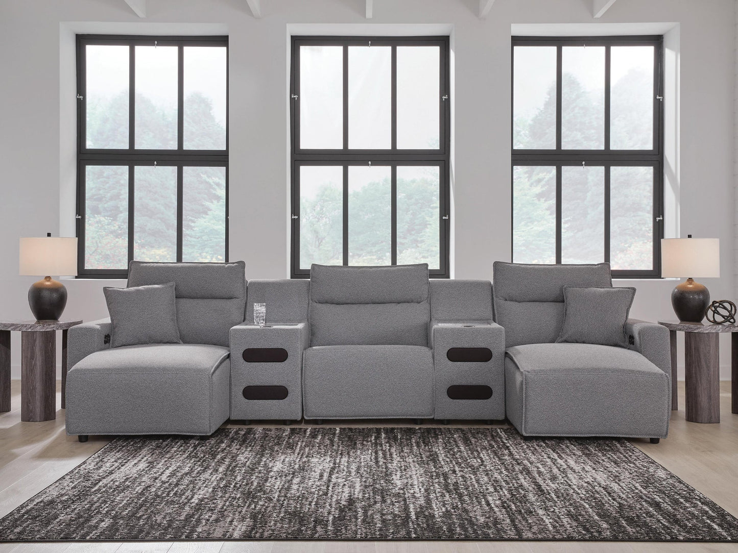 Sofá seccional reclinable eléctrico ModMax II de 5 piezas con chaise longue