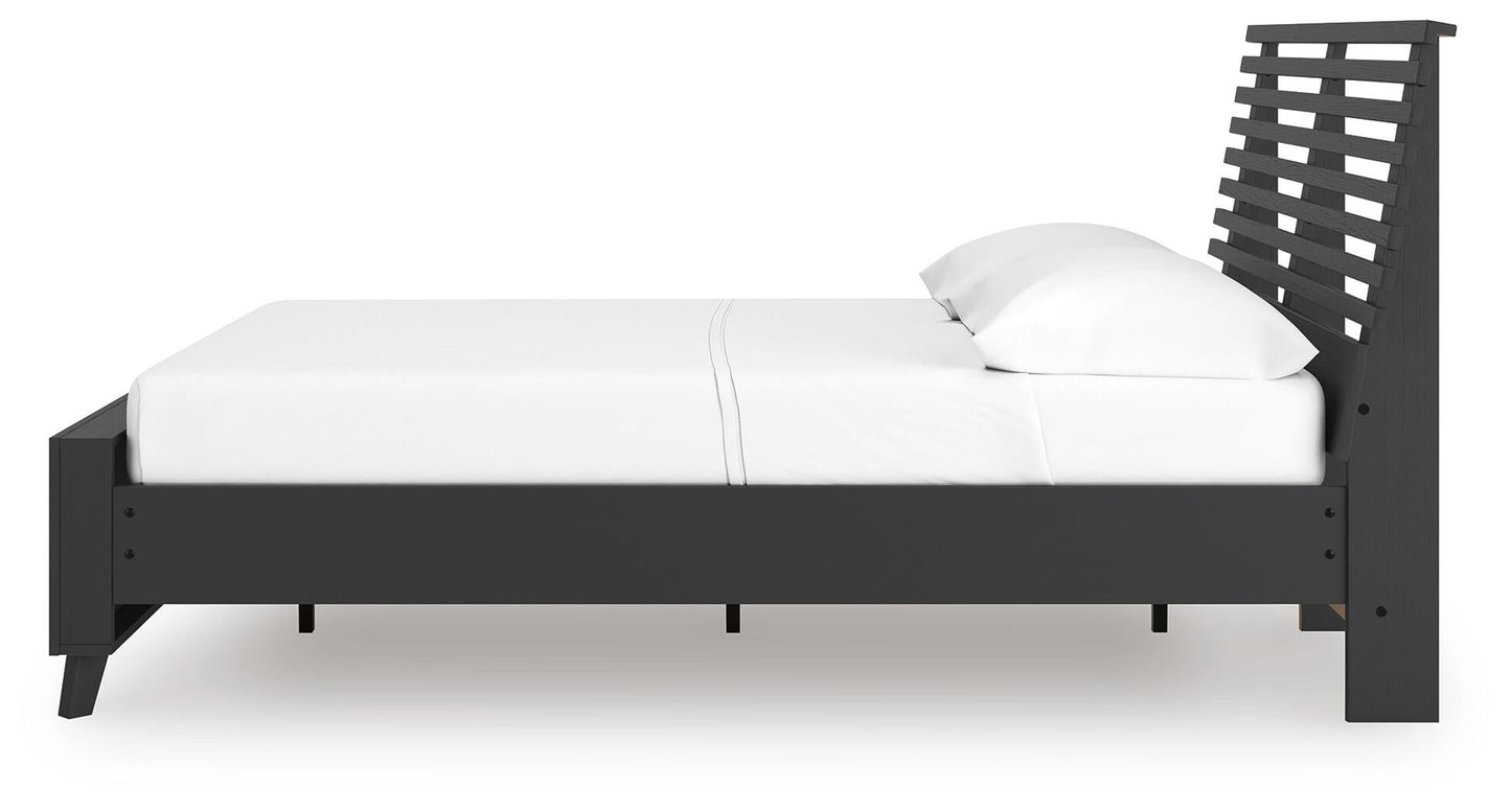 Cama Danziar de panel de listones completo