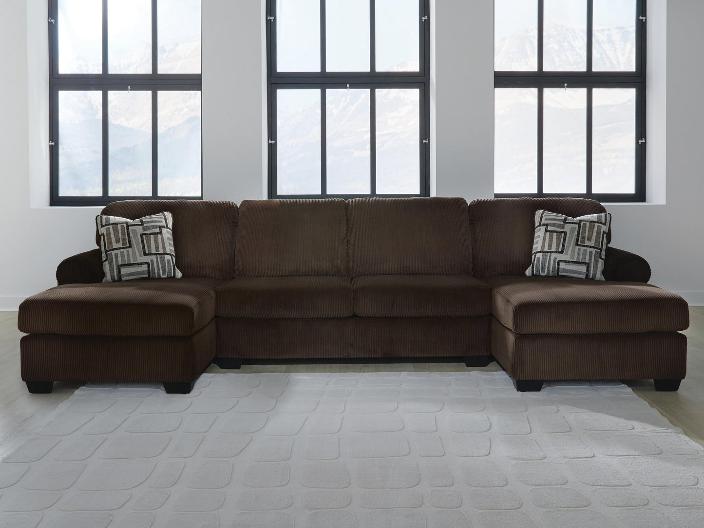 Seccional Kimlee de 3 piezas con chaise longue doble