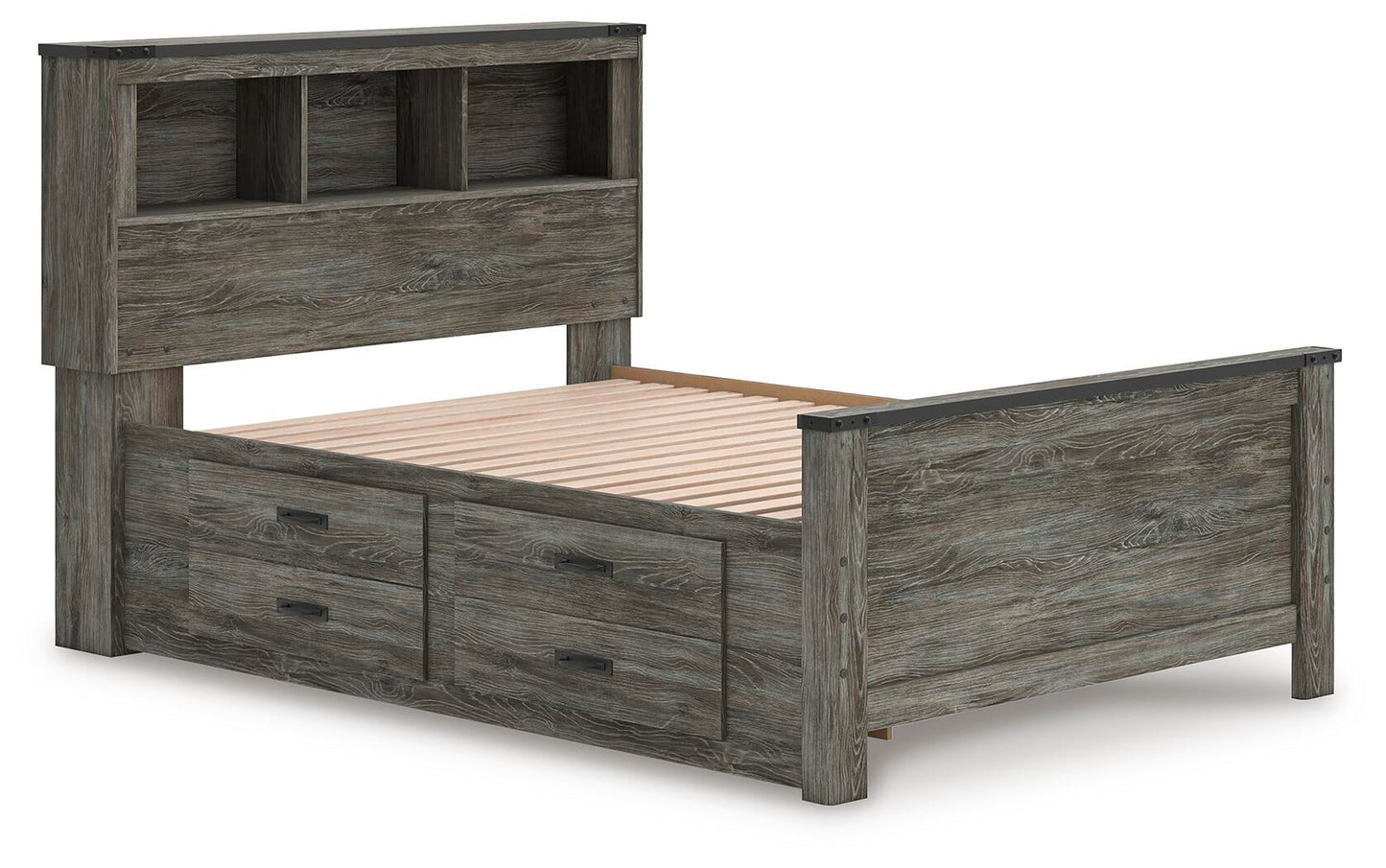 Cama Frandern con librero y almacenamiento