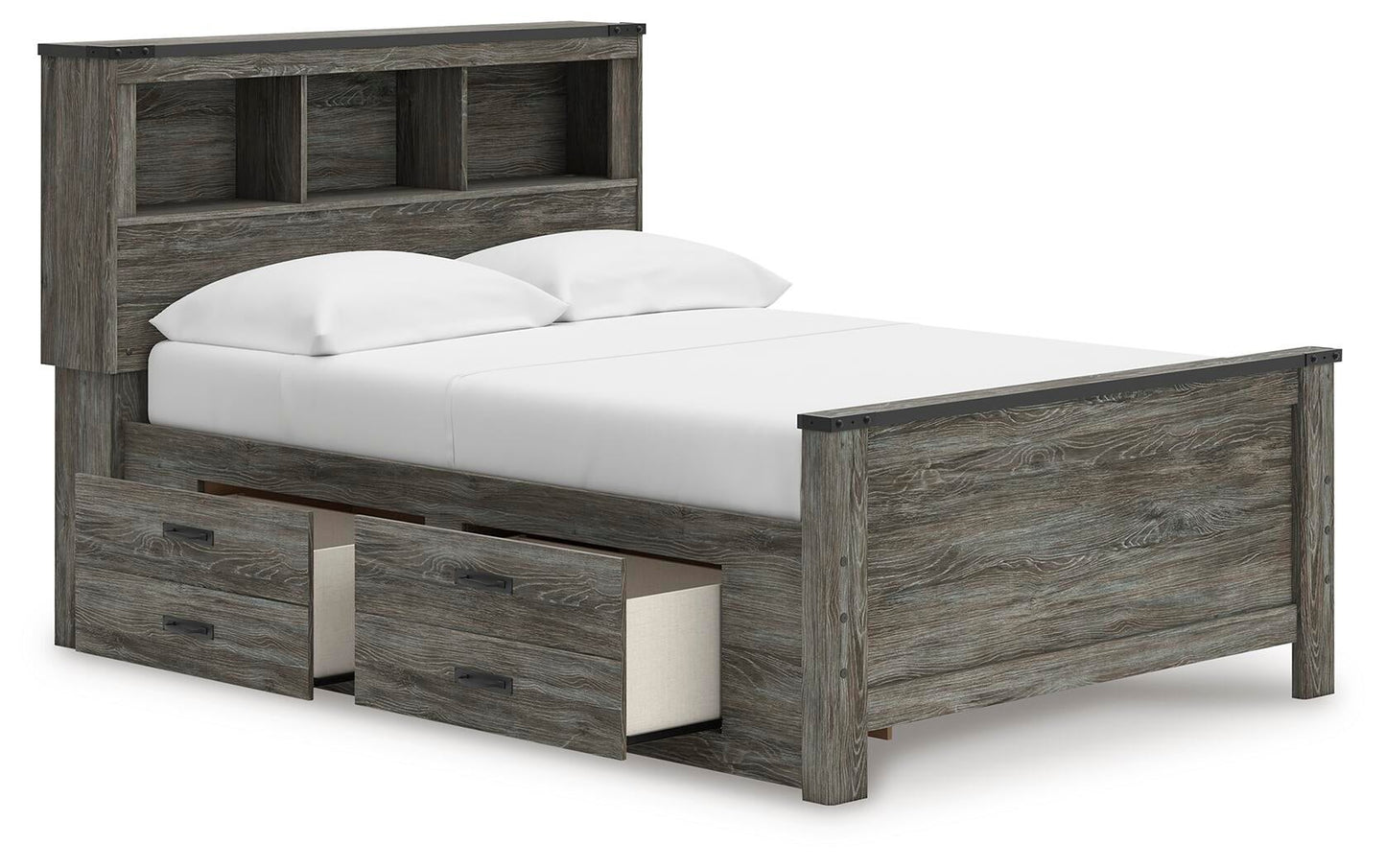 Cama Frandern con librero y almacenamiento