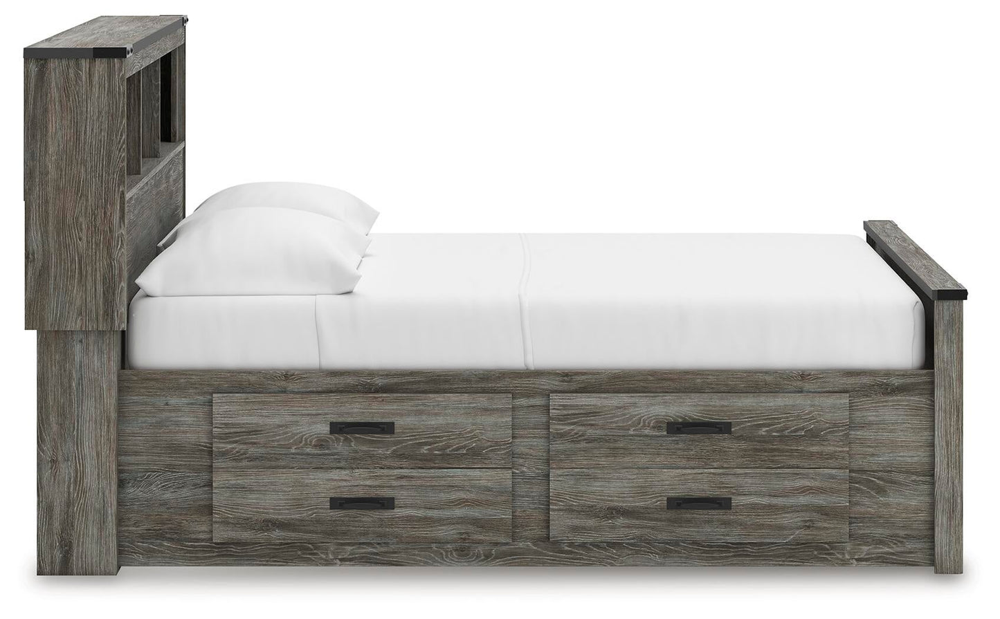 Cama Frandern con librero y almacenamiento
