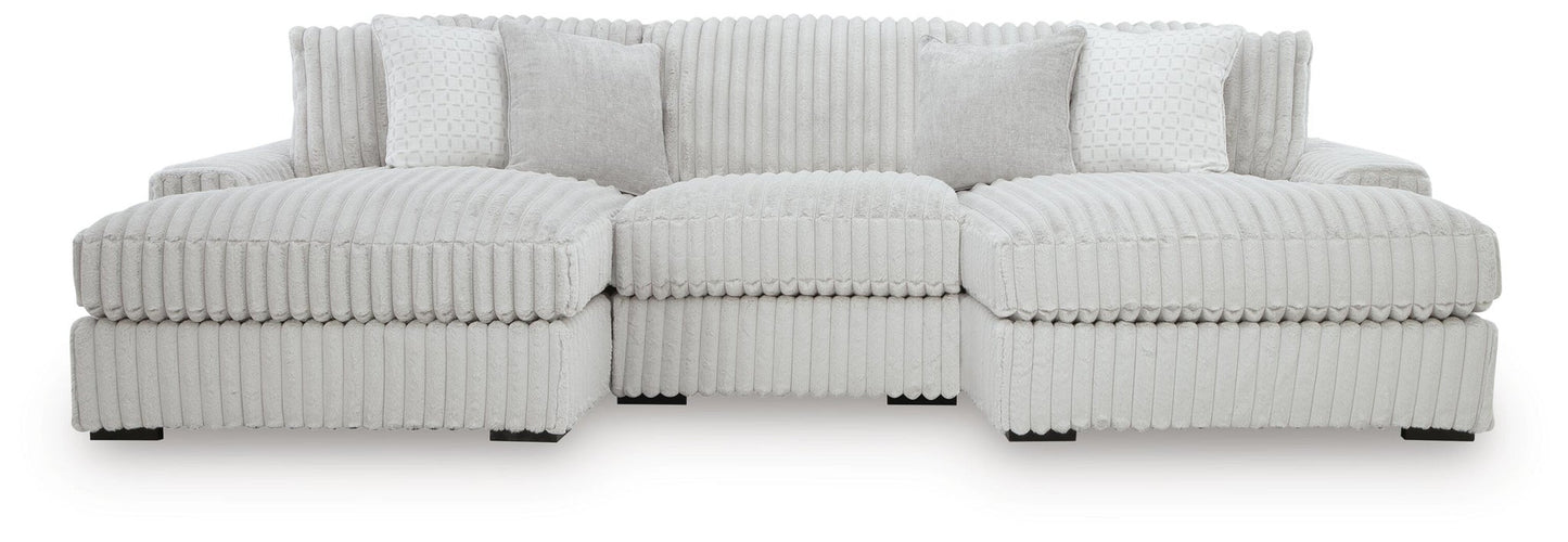 Magnífico sofá seccional de 3 piezas con chaise longue doble