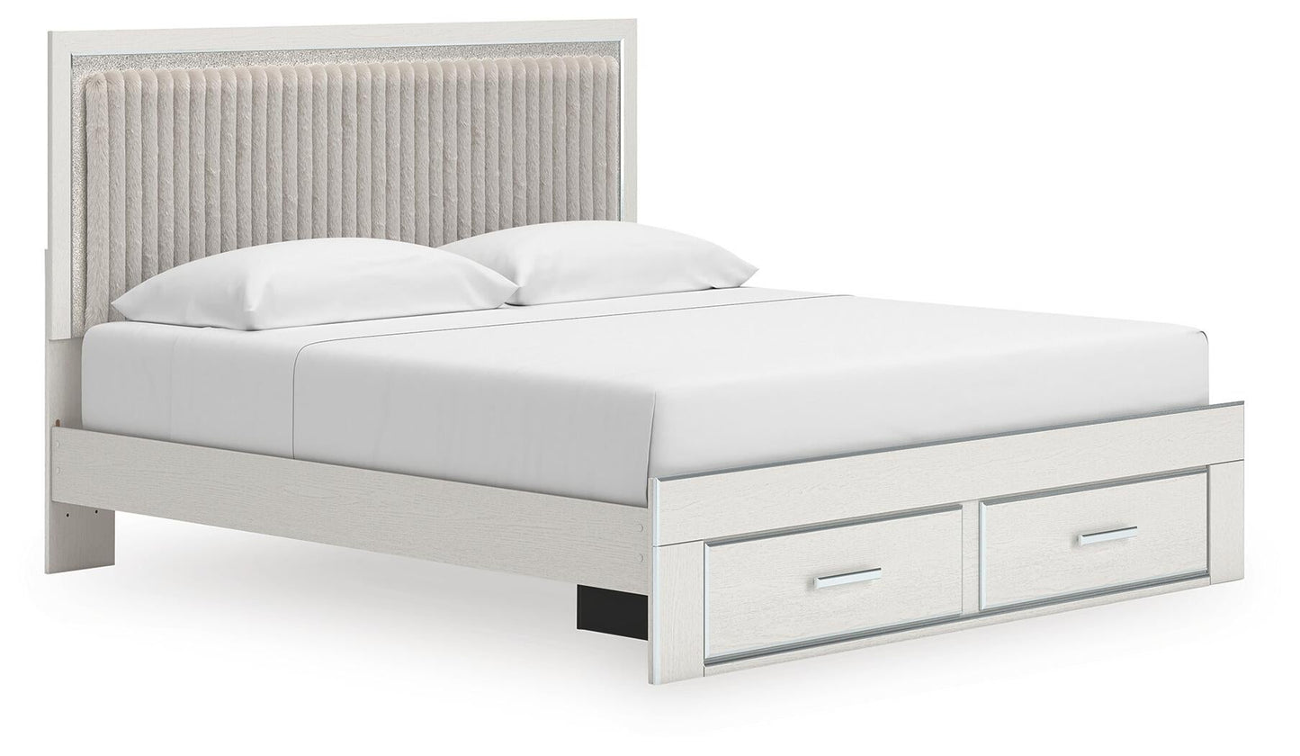 Cama Zuraleus King con plataforma y almacenamiento tapizada