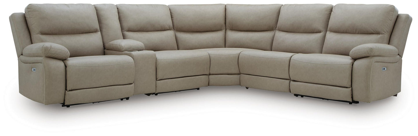 Sofá seccional reclinable de 6 piezas Narwhal Place con consola de almacenamiento