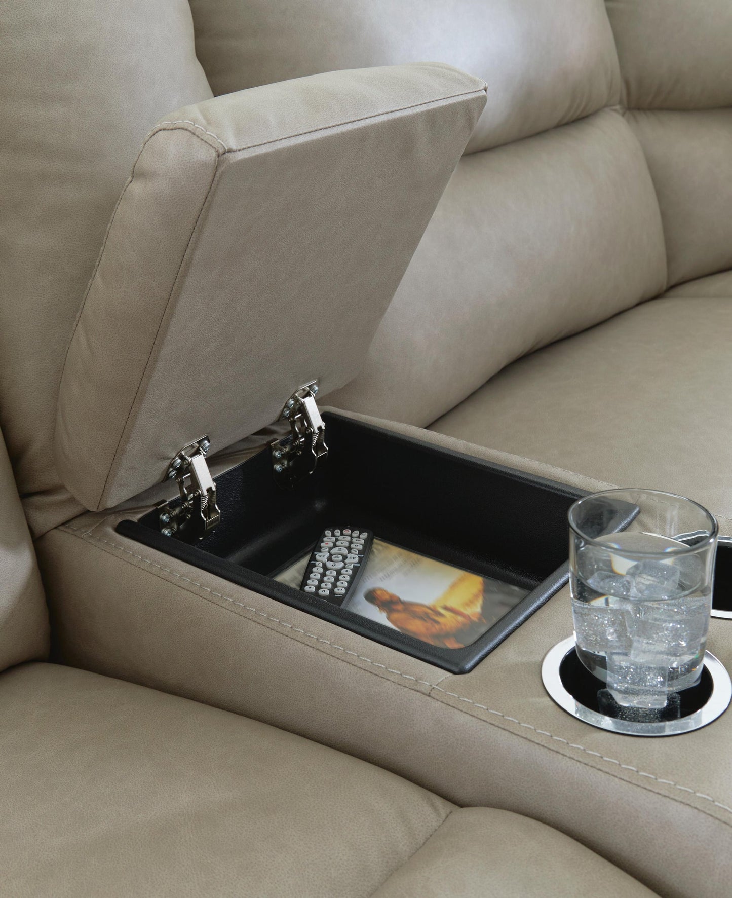Sofá seccional reclinable de 6 piezas Narwhal Place con consola de almacenamiento