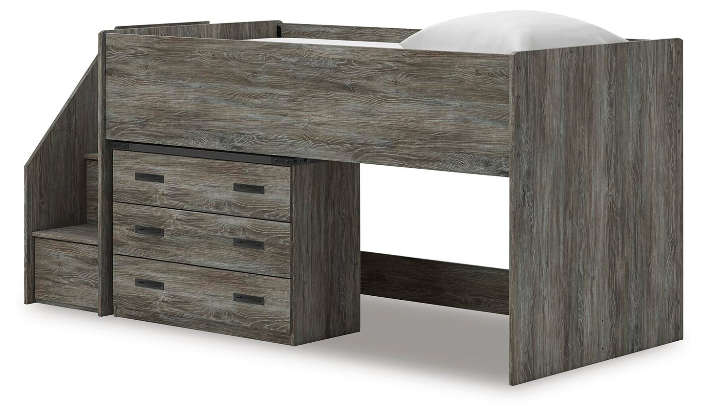 Cama alta doble Frandern con cajones