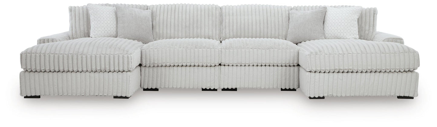 Magnífico sofá seccional de 4 piezas con chaise longue doble
