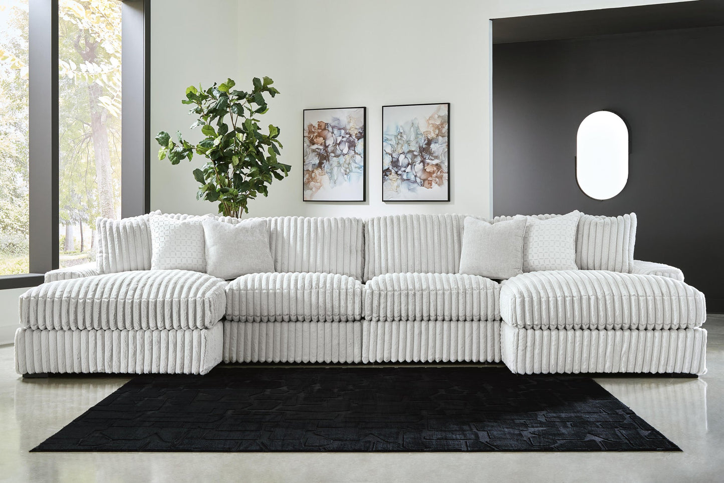 Magnífico sofá seccional de 4 piezas con chaise longue doble