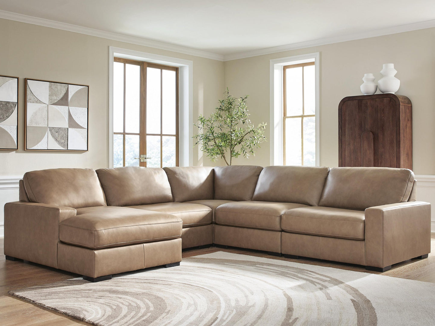 Sofá seccional Veronella de 5 piezas con chaise longue