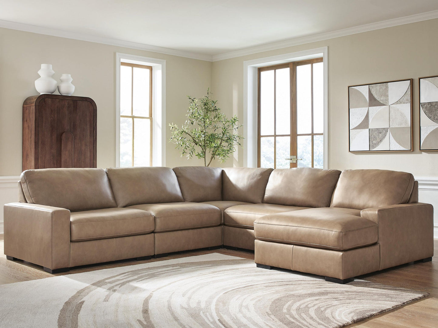 Sofá seccional Veronella de 5 piezas con chaise longue
