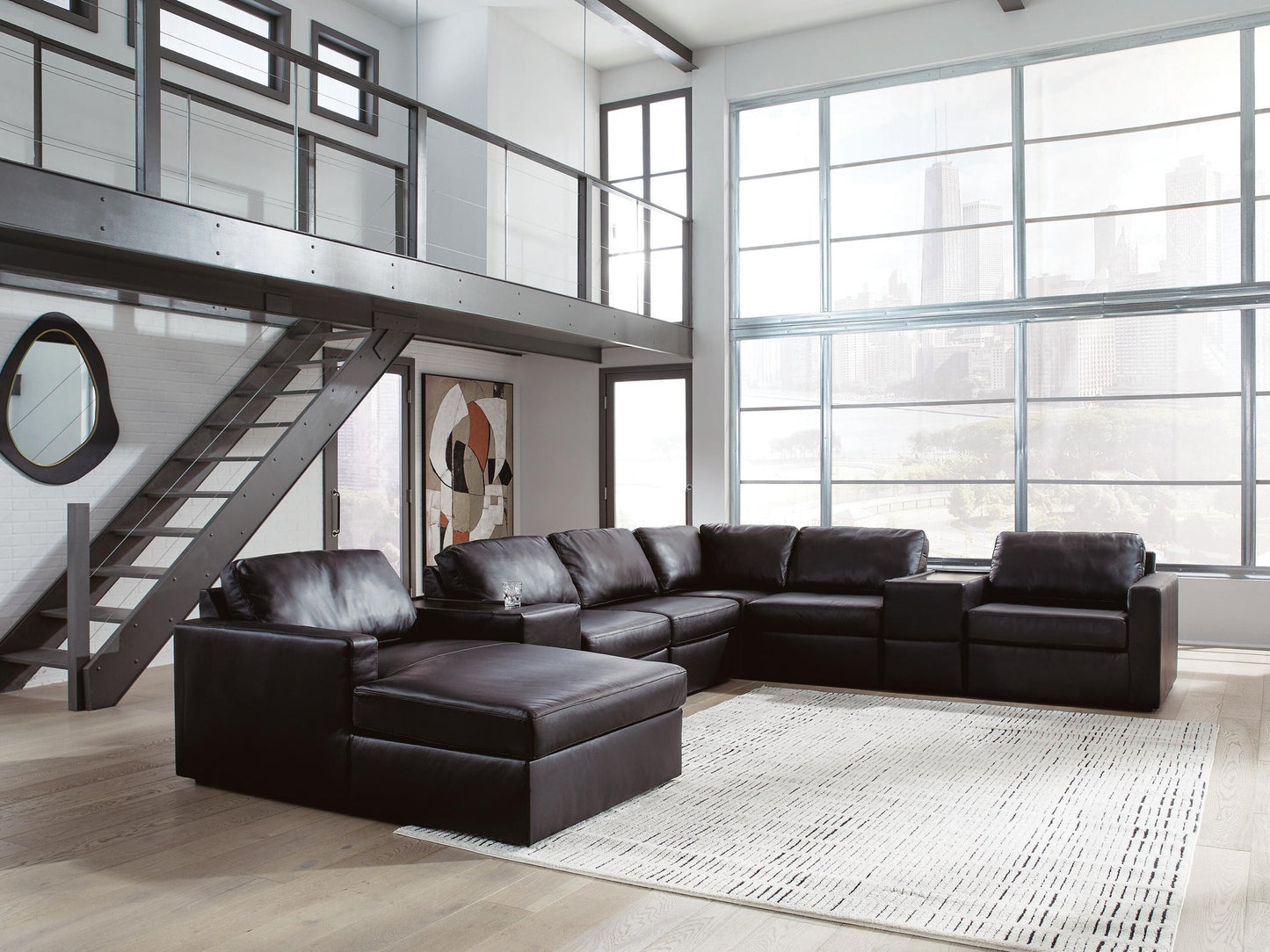Sofá seccional ModMax II de 8 piezas con chaise longue y consolas de almacenamiento