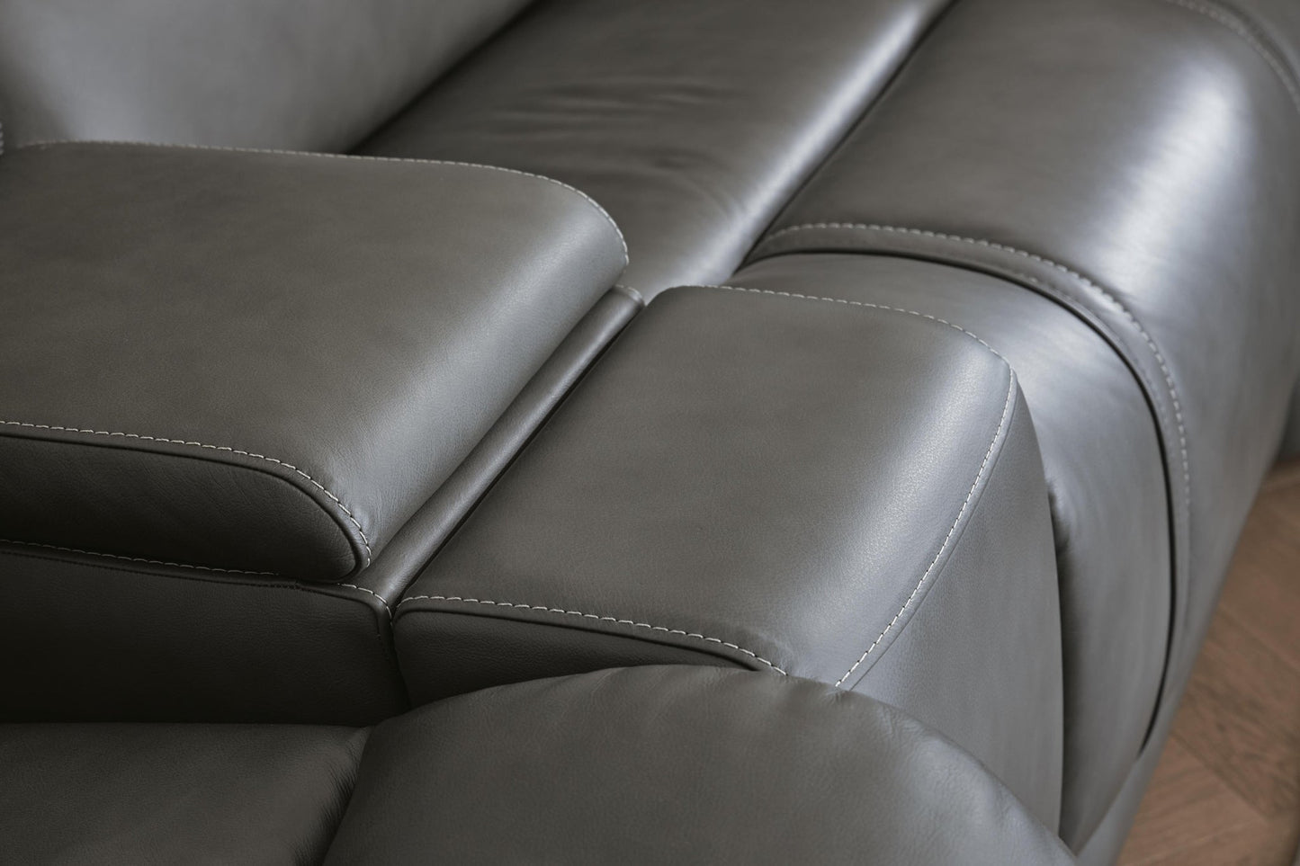 5Z - Sofá seccional reclinable eléctrico de 3 piezas Pittson con consola