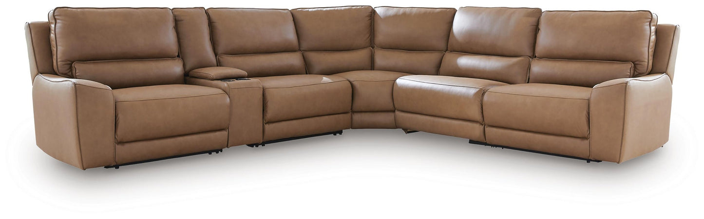 Sofá seccional reclinable de 6 piezas DeepWakes con consola de almacenamiento