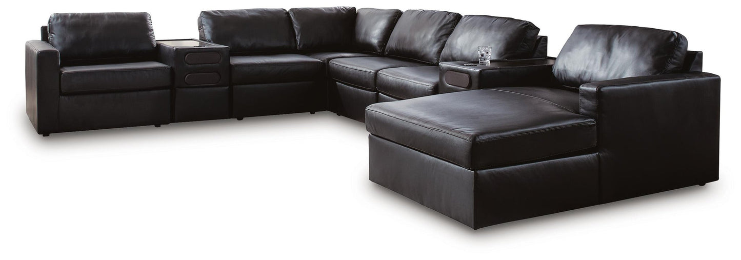 Sofá seccional ModMax II de 8 piezas con chaise longue y consolas de audio