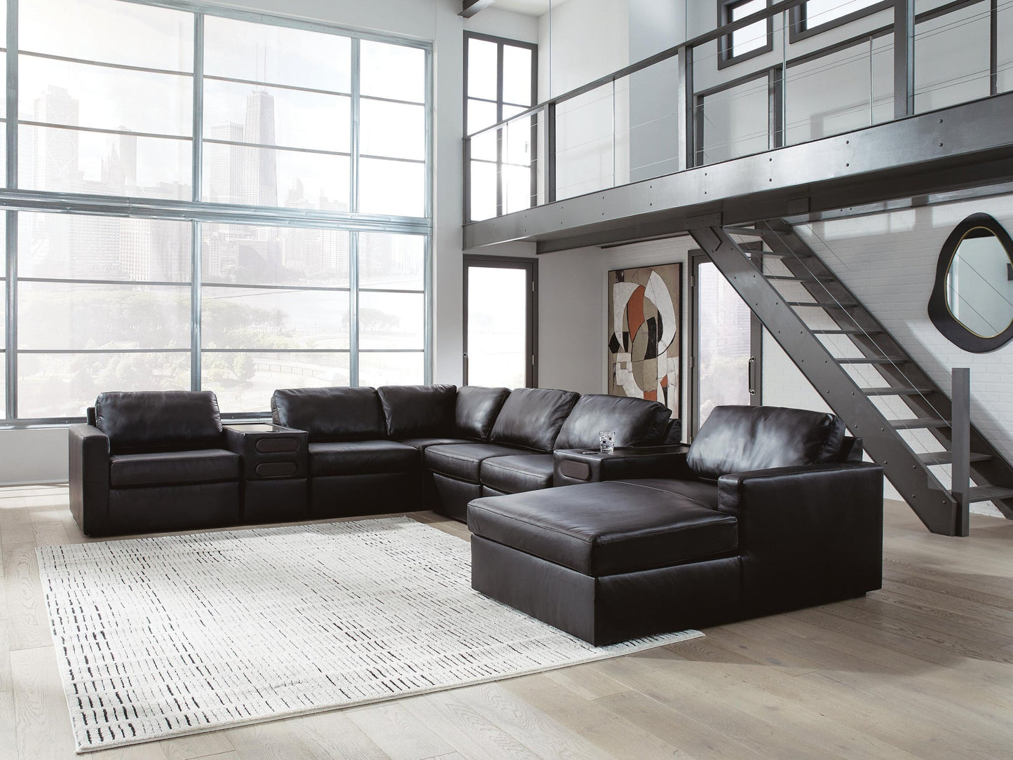 Sofá seccional ModMax II de 8 piezas con chaise longue y consolas de audio