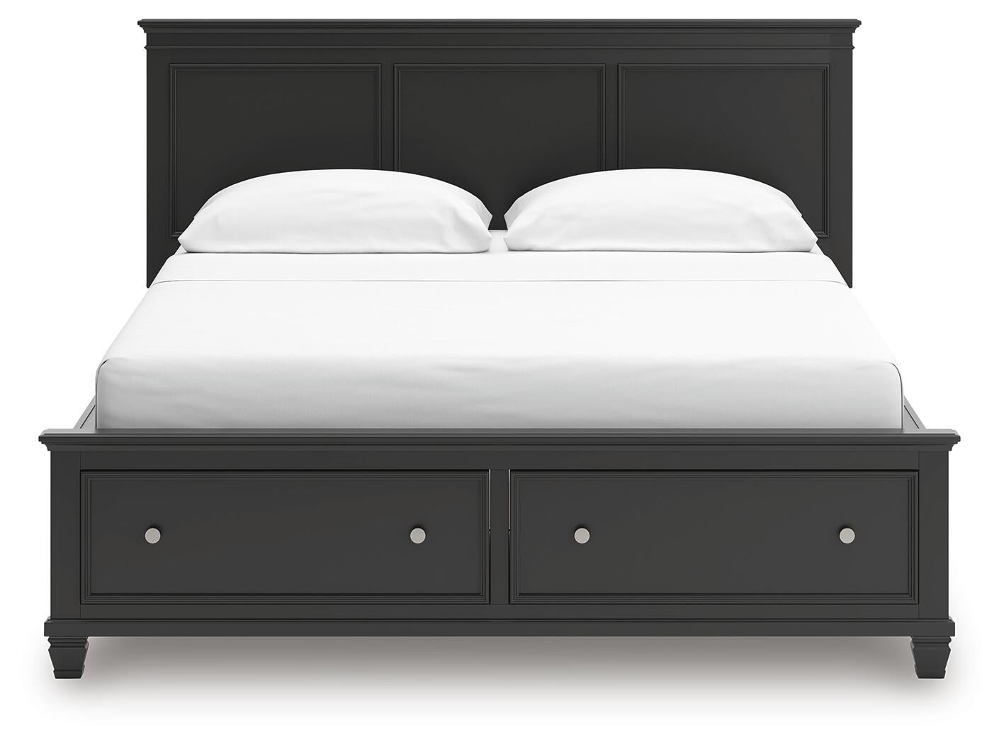 Cama con almacenamiento y panel tamaño California King Lanolee