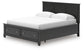 Cama con almacenamiento y panel tamaño California King Lanolee