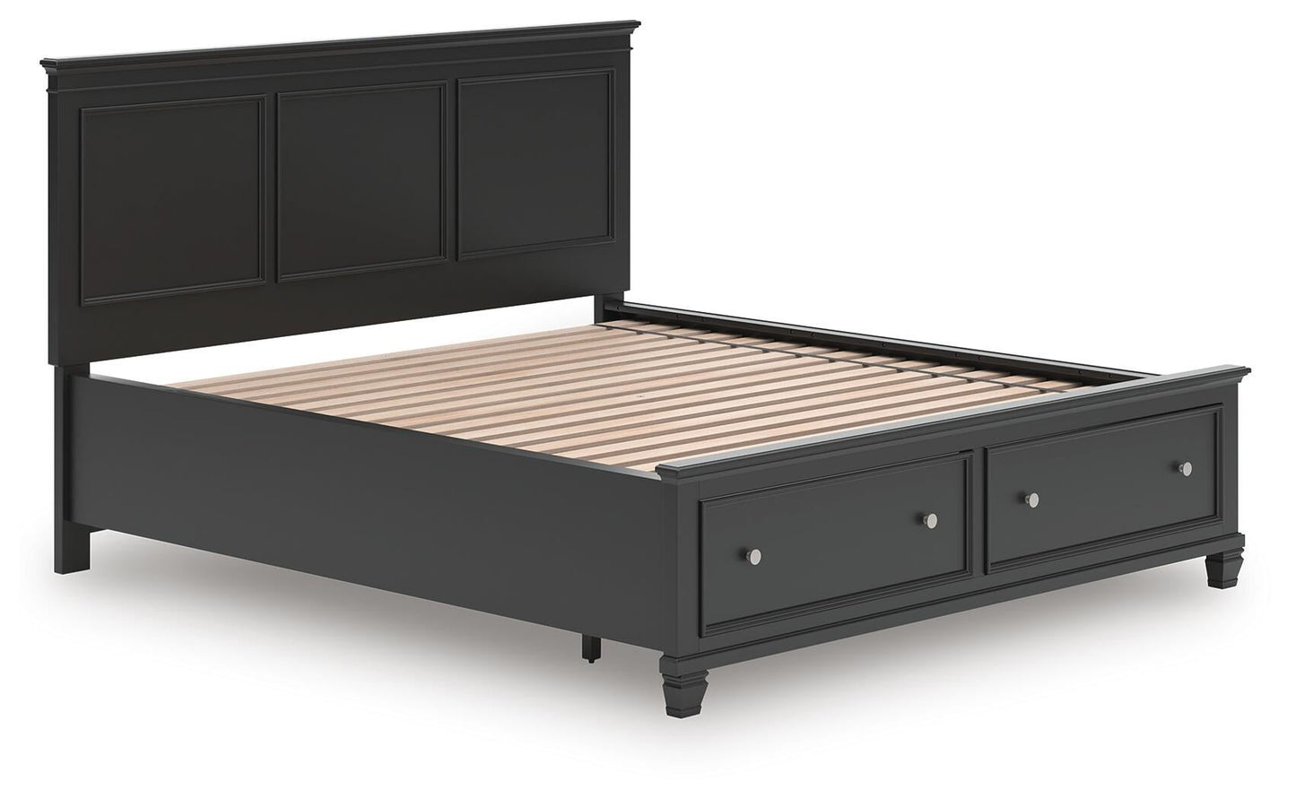 Cama con almacenamiento y panel tamaño California King Lanolee