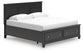 Cama con almacenamiento y panel tamaño king Lanolee
