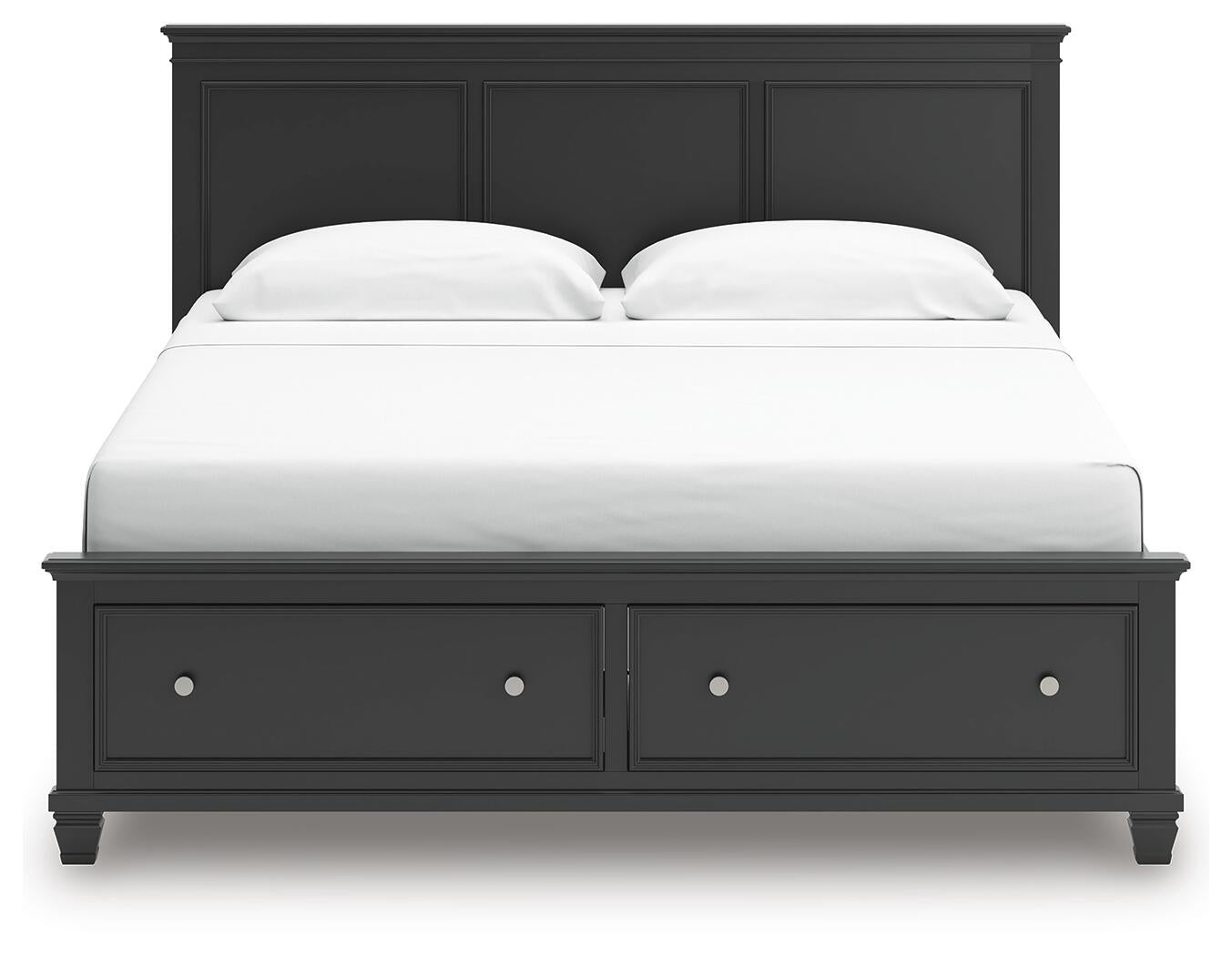 Cama con almacenamiento y panel tamaño king Lanolee