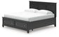 Cama con almacenamiento y panel tamaño king Lanolee