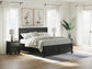 Cama con almacenamiento y panel tamaño king Lanolee