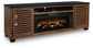 Soporte de TV Kallari de 84" con chimenea eléctrica
