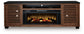 Soporte de TV Kallari de 84" con chimenea eléctrica